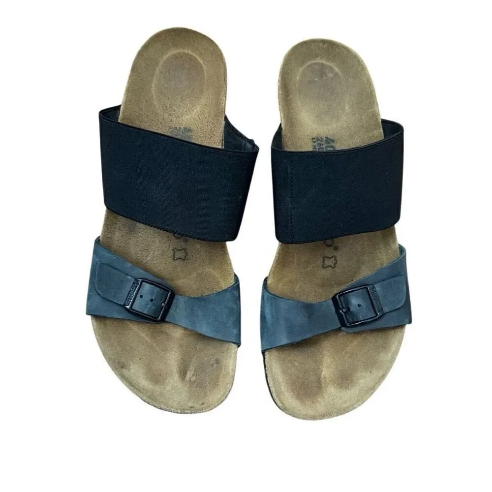 Birkenstock Papillio Della Wedge Black Oiled Nubuck Sandals Size 40 = US 9 - 9.5
